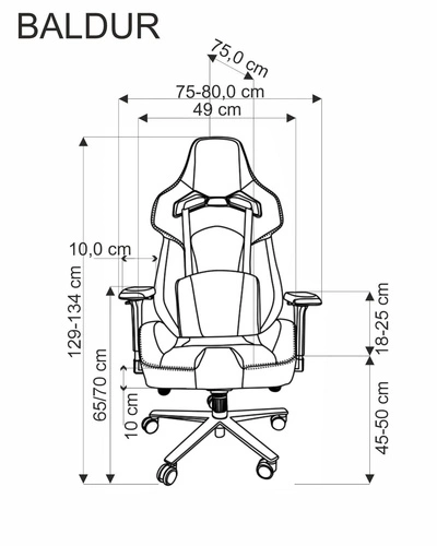 Fotel gamingowy Zargor czarny ergonomiczny skórzany obrotowy z zagłówkiem do biurka