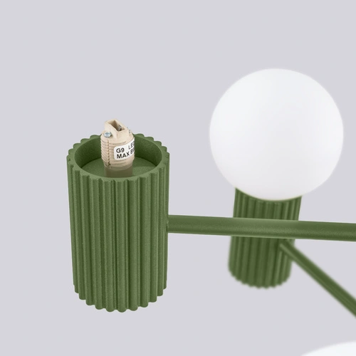 Żyrandol nowoczesny HALO 6 oliwkowy do salonu i jadalni lampa sufitowa metalowa