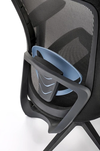 Lagot nowoczesny fotel biurowy ergonomiczny czarny z zagłówkiem i regulacją do biura