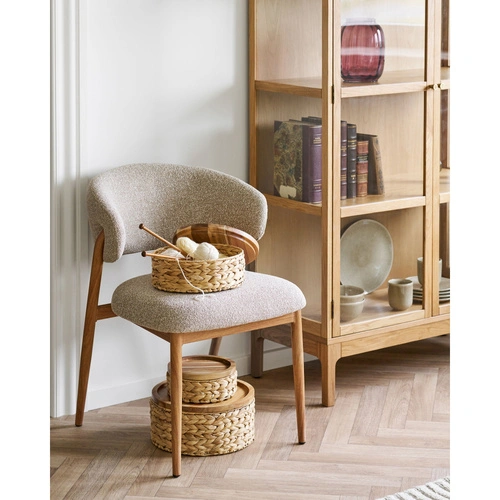 Botofte zestaw 3 koszy dekoracyjnych z hiacyntu wodnego z drewnianą pokrywą