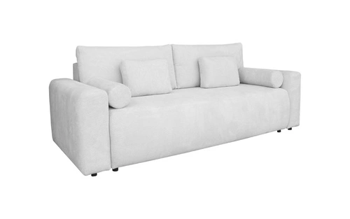 Sofa rozkładana Dores 3 osobowa z funkcją spania i pojemnikiem szara do salonu