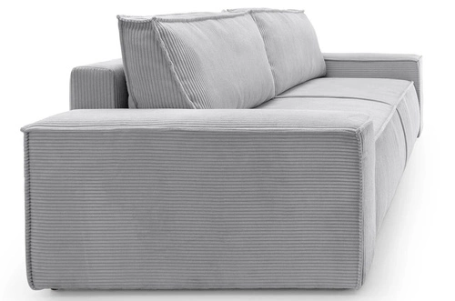 Sofa rozkładana Molde sztruks szary z pojemnikiem do salonu styl skandynawski