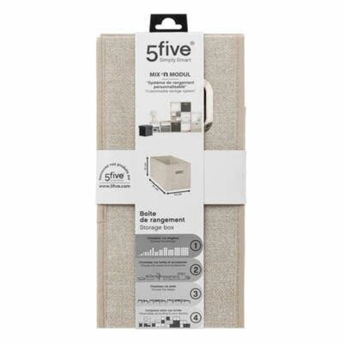 Pudełko materiałowe do regału 15x31cm beżowe z uchwytem 5five Simply Smart