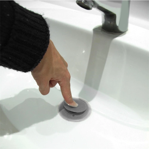 Korek do zlewu silikonowy szary Intesi nowoczesny uniwersalny do kuchni i łazienki 6 cm