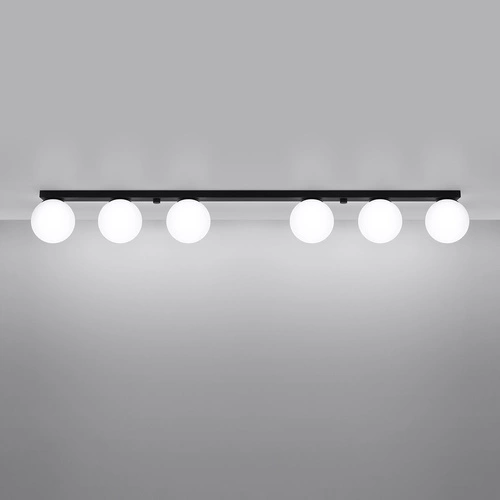 Plafon sufitowy YOLI 6 czarny nowoczesny metalowy do salonu lub sypialni SOLLUX