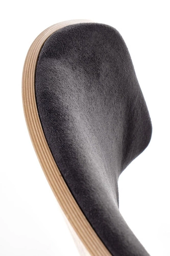 Krzesło Zefir Intesi drewniane tapicerowane do jadalni nowoczesne dąb czarne skandynawskie