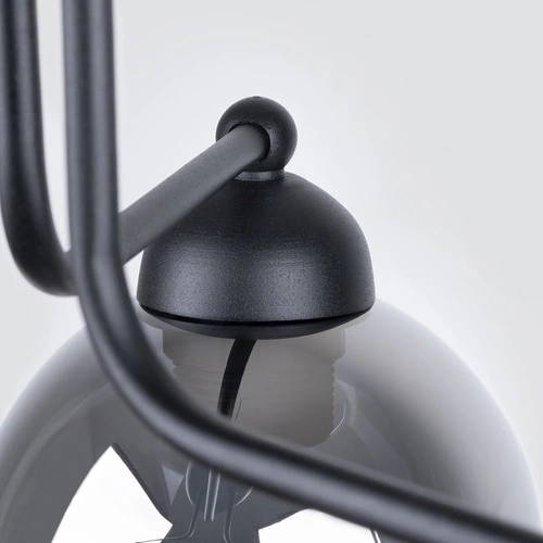 Żyrandol szklany FILLAN 3 czarny nowoczesny do salonu i jadalni lampa sufitowa