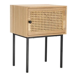 Szafka nocna z plecionym frontem 40 cm naturalna boho industrialna Intesi Panamo