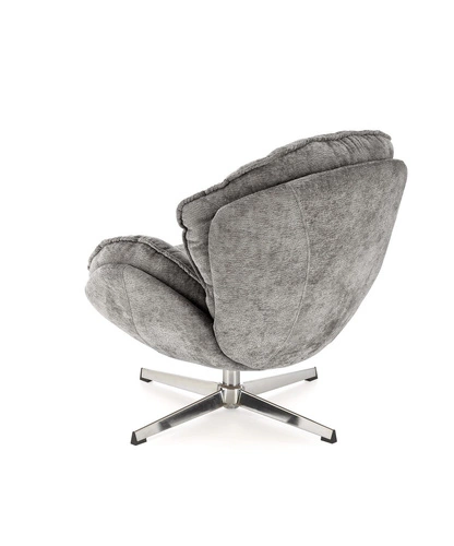 Fotel wypoczynkowy Offred szary nowoczesny do salonu tapicerowany minimalistyczny Intesi