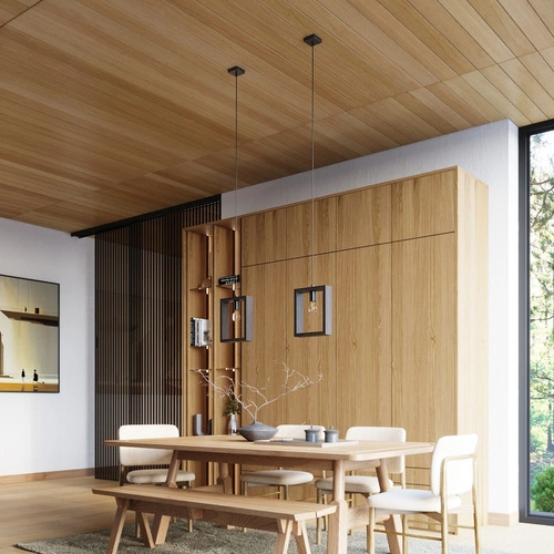 Lampa wisząca ARIES wenge drewniana regulowana do salonu i jadalni nowoczesna 24 cm