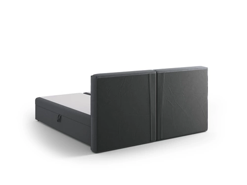 Łóżko tapicerowane Micadoni Home Jodie 140x200 szare z pojemnikiem do sypialni