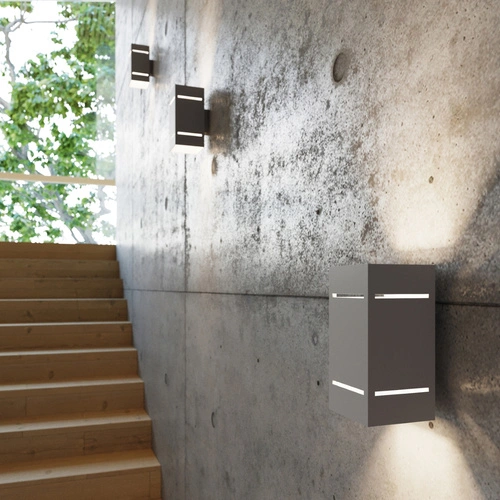 Nowoczesny kinkiet ścienny Blocco szary aluminiowy do sypialni i salonu Sollux Lighting