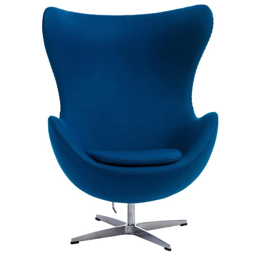 Fotel Jajo Egg D2.DESIGN niebieski kaszmir obrotowy bujany nowoczesny do salonu