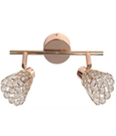 Lampa sufitowa Glossy nowoczesna różowe złoto 2-punktowa regulowana do salonu i sypialni