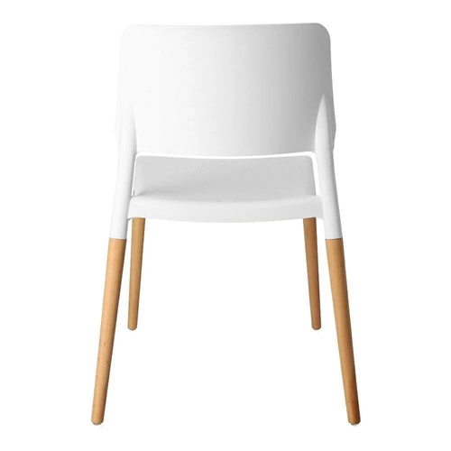 Krzesło do jadalni Cole inspirowane Ecco białe skandynawskie sztaplowane łatwe czyszczenie