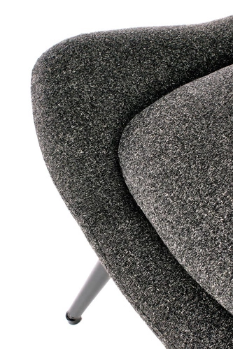 Fotel uszak wypoczynkowy Latina antracytowy do salonu nowoczesny tapicerowany Intesi