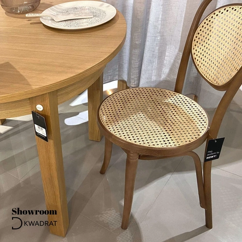 Krzesło drewniane Fameg A-10 tapicerowane do jadalni i kuchni personalizowane retro vintage