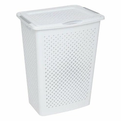 Kosz na pranie 55l biały nowoczesny plastikowy do łazienki 5five simply smart
