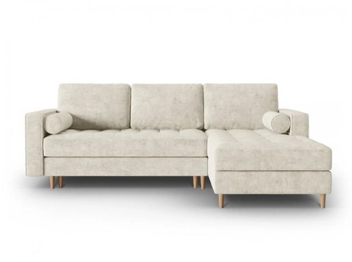 Narożnik z funkcją spania Gobi Beige Structured Fabric prawostronny
