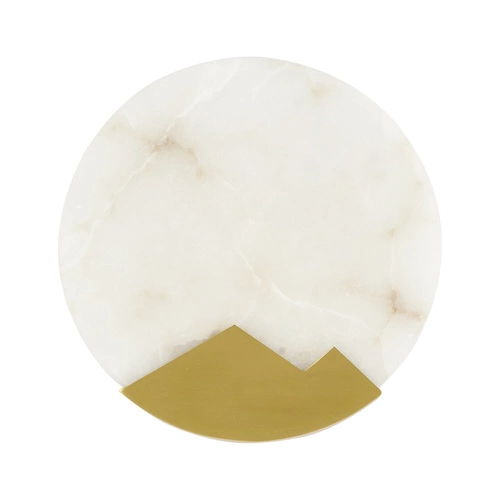 Kinkiet ścienny MARMO biały marmur i złoty mosiądz 20cm nowoczesny do salonu