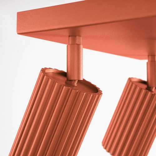 Plafon sufitowy KARBON 4 ochra czerwona nowoczesny do salonu i sypialni aluminium