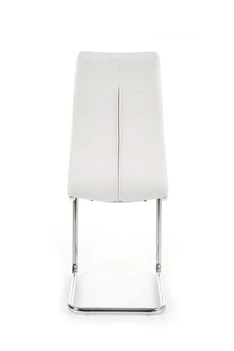 Krzesło do jadalni Dakota Intesi białe tapicerowane ekoskóra na płozach nowoczesne