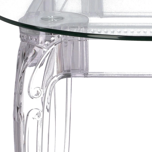 Stół okrągły szklany Ghost 80 cm transparentny glamour do jadalni i salonu Intesi