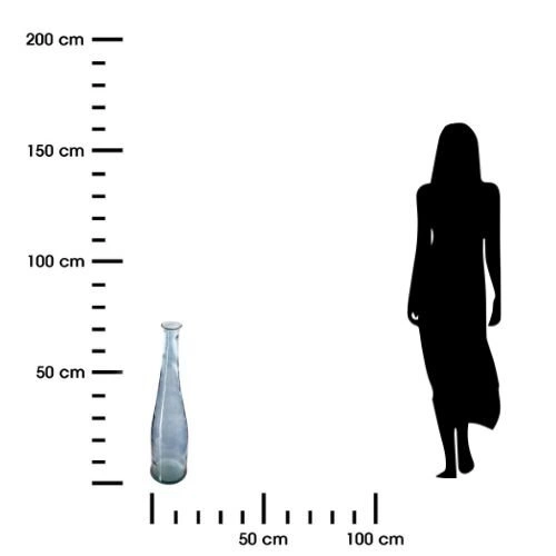 Wazon szklany Long 79 cm niebieski wysoki nowoczesny dekoracyjny do salonu