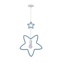 Lampa wisząca Single niebieska klasyczna regulowana do pokoju dziecięcego MDF 36 cm