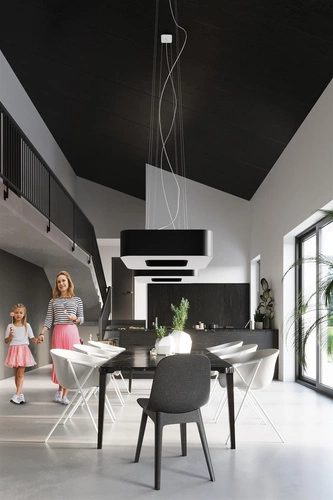 Żyrandol nowoczesny czarny URANO 80 lampa sufitowa do salonu i jadalni 8-punktowa