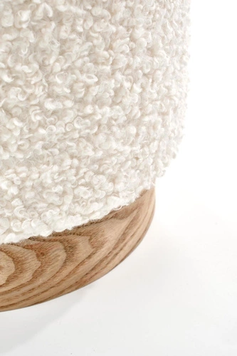 Zestaw 2 puf Nacun boho bouclé kremowe ze schowkiem do salonu i przedpokoju Intesi