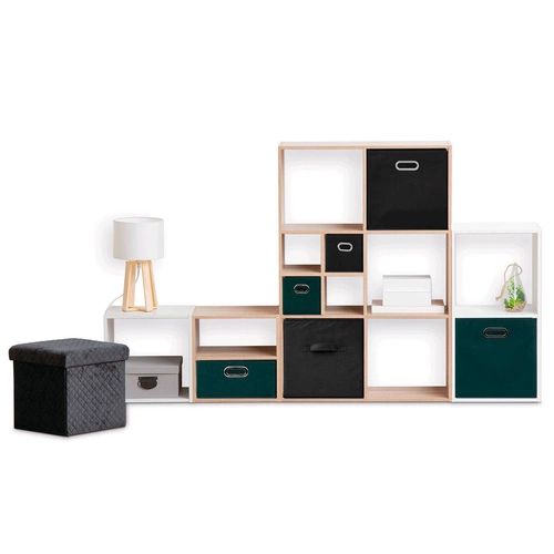 Pudełko materiałowe do regału 31x31 Velvet czarne składane z uchwytem 5five simply smart