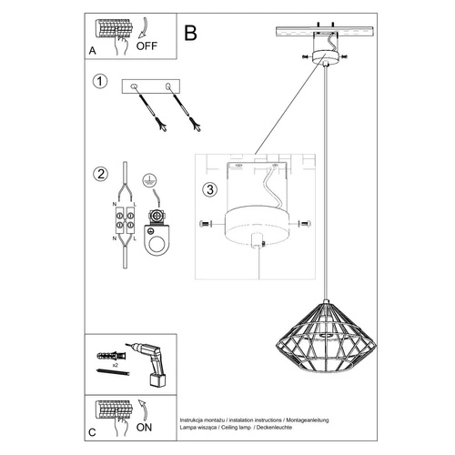 Lampa wisząca UMBERTO biała nowoczesna metalowa do salonu kuchni lub nad stół 32 cm