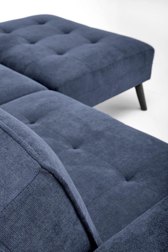 Sofa narożna z funkcją spania Gyda niebieska rozkładana loftowa do salonu Intesi