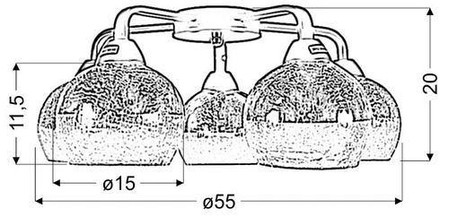 Lampa sufitowa Cromina nowoczesna chromowana szklana do salonu kuchni i jadalni 55 cm