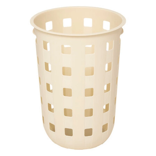 Bambusowy kosz na pranie Harmony 60L beżowy okrągły do łazienki styl boho z pokrywą