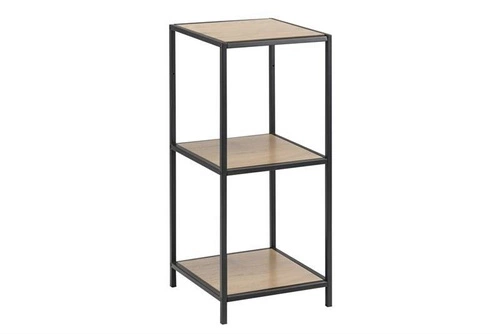 Regał metalowy Seaford II czarny z półkami na książki do salonu i biura nowoczesny 82,5 cm