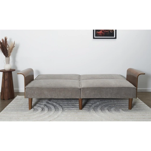 Sofa rozkładana Scott szara sztruksowa 3 osobowa z regulowanym oparciem do salonu Intesi