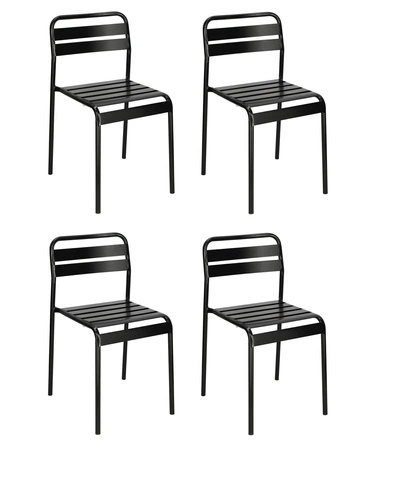 Zestaw 4 krzeseł Terra czarne