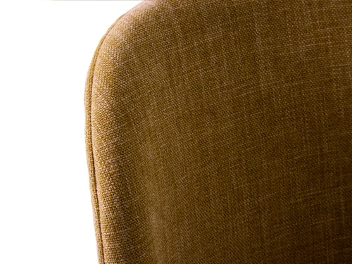 Krzesło tapicerowane Naws żółte nowoczesne do jadalni na czarnych metalowych nogach