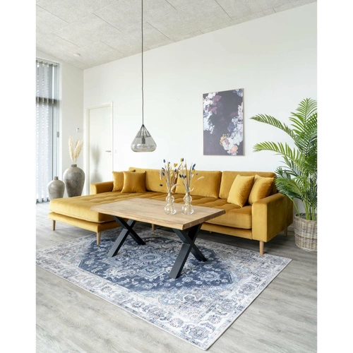 Stolik kawowy Toulon 70x120 cm dębowy prostokątny industrialny do salonu Intesi