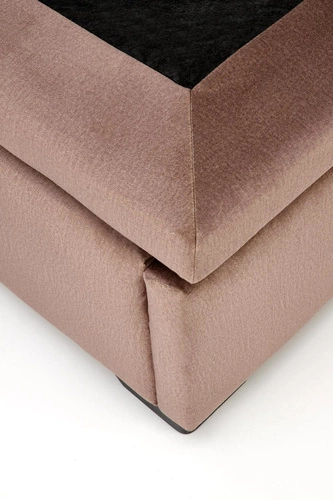 Łóżko kontynentalne tapicerowane 160x200 beżowe z pojemnikiem do sypialni Intesi