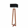 Lampa stojąca do salonu JAWA czarna z abażurem nowoczesna drewniana 138 cm Lysne