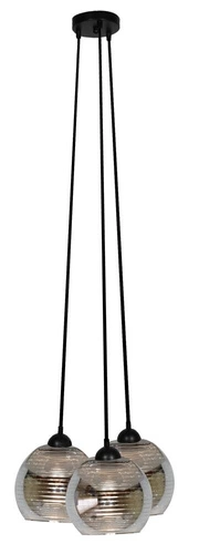 Nowoczesna lampa wisząca Trio 3-punktowa szklana do salonu i sypialni chrom 110 cm