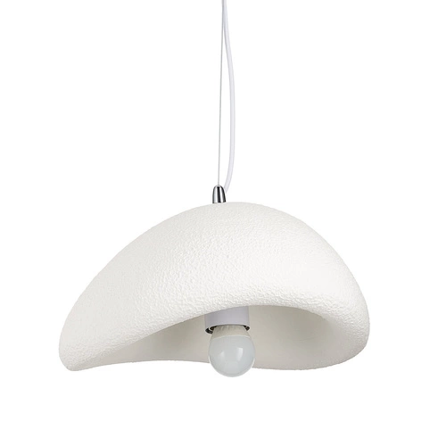 Nowoczesna lampa wisząca STONE biała 30 cm do salonu i jadalni z regulacją