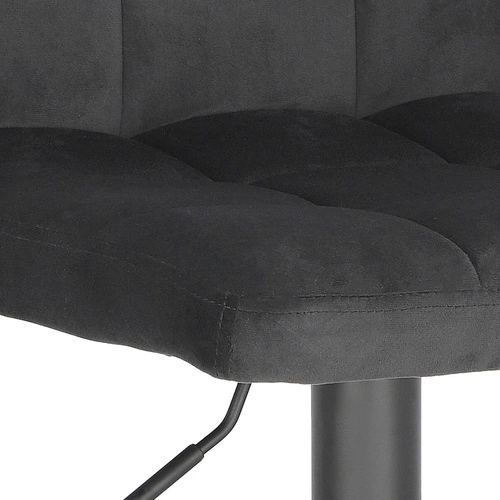 Hoker Dafne VIC czarny welurowy z oparciem, regulowany, obrotowy do kuchni i wyspy