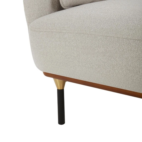 Sofa dwuosobowa Isée szara aksamitna nowoczesna z podłokietnikami do salonu Atmosphera