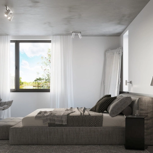 Plafon sufitowy DIREZIONE 1 biały nowoczesny metalowy do salonu kuchni i sypialni Sollux