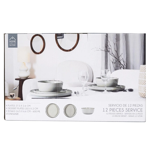 Nowoczesny zestaw obiadowy Temp na 4 osoby zielony ceramiczny do jadalni