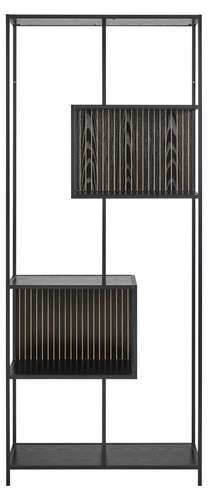 Regał metalowy Seaford II loftowy czarny na książki 77 cm Actona